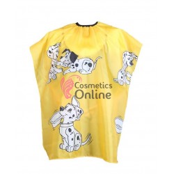 Pelerina de tuns  pentru copii cu desen COP01AA Galbena 130x75